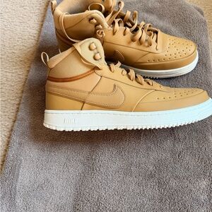 Nike Court Vision high top Men's Sneakers in Tan and White NWOT 11.5